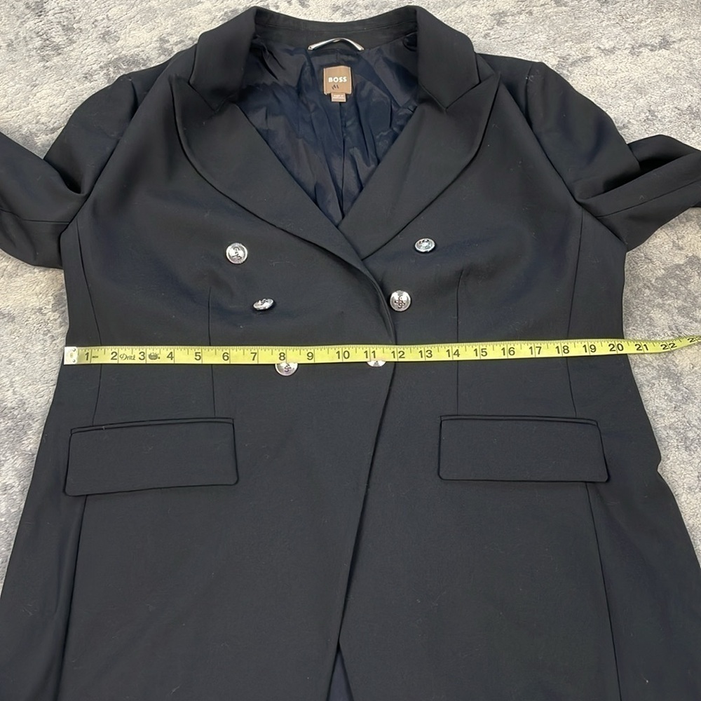 New BOSS Hugo Boss Jelary Double Breasted Blazer Jacket Business Black Sz 12 - Picture 11 of 15